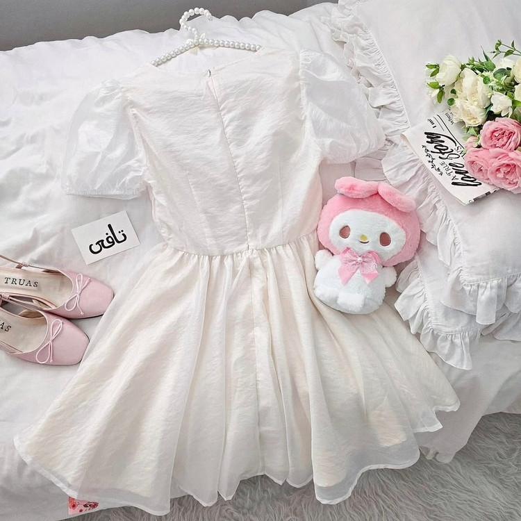 لباس مجلسی عروسکی صورتی وارداتی نوجوان و بزرگسال سایز 34 تا 40 shein